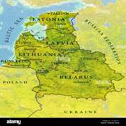 Geographic map of European country Belarus, Lithuania, Latvia and Estonia  Stock Photo - Alamy